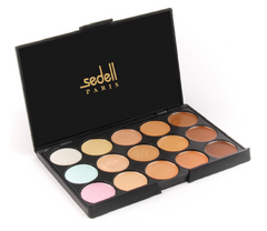 Sedell Professional 15 Colors Cream Concealer Camouflage Foundation Makeup Palette Contour Face Contouring Kit-02