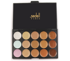 Sedell Professional 15 Colors Cream Concealer Camouflage Foundation Makeup Palette Contour Face Contouring Kit-02
