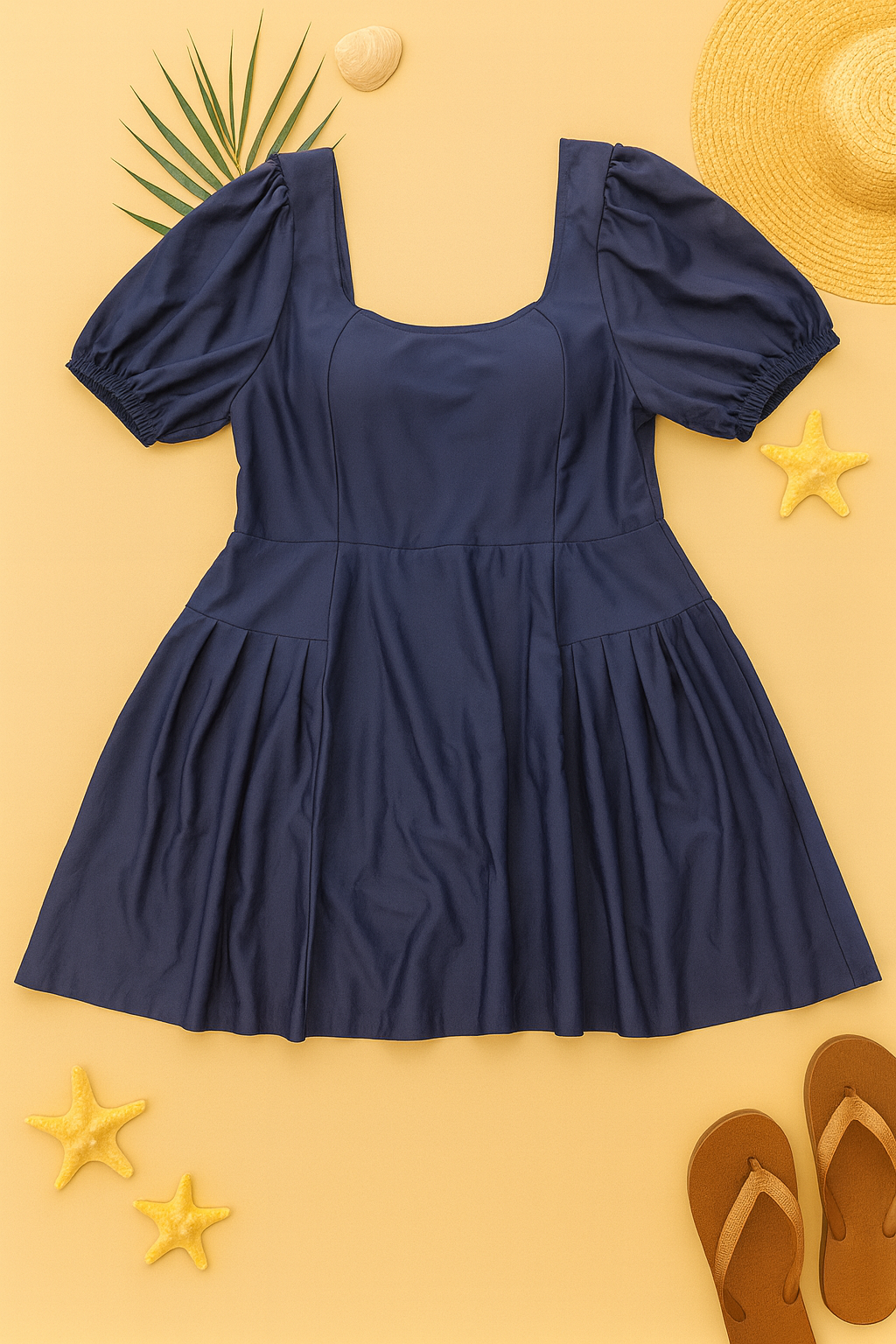 BLUE HORIZON PUFF DRESS - Kunchals