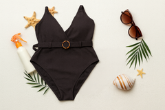 Black Riviera Belted Swimsuit