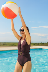Black Riviera Belted Swimsuit