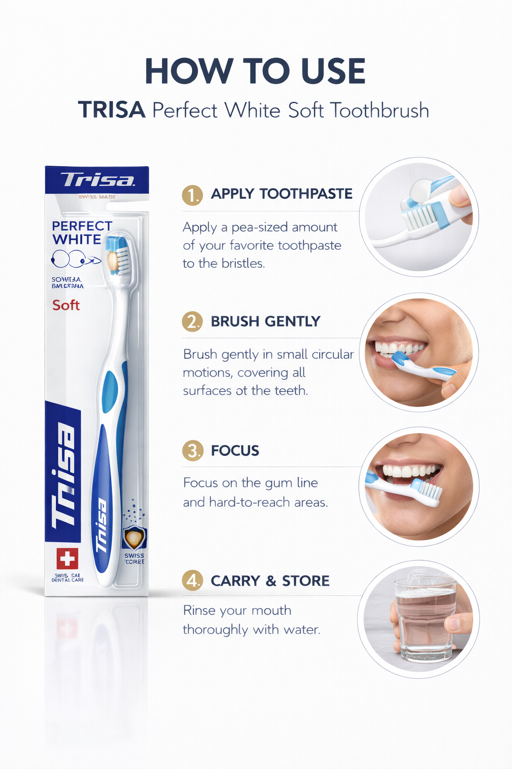 TRISA PERFECT WHITE SOFT TOOTH BRUSH - Kunchals