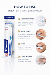 TRISA PERFECT WHITE SOFT TOOTH BRUSH - Kunchals