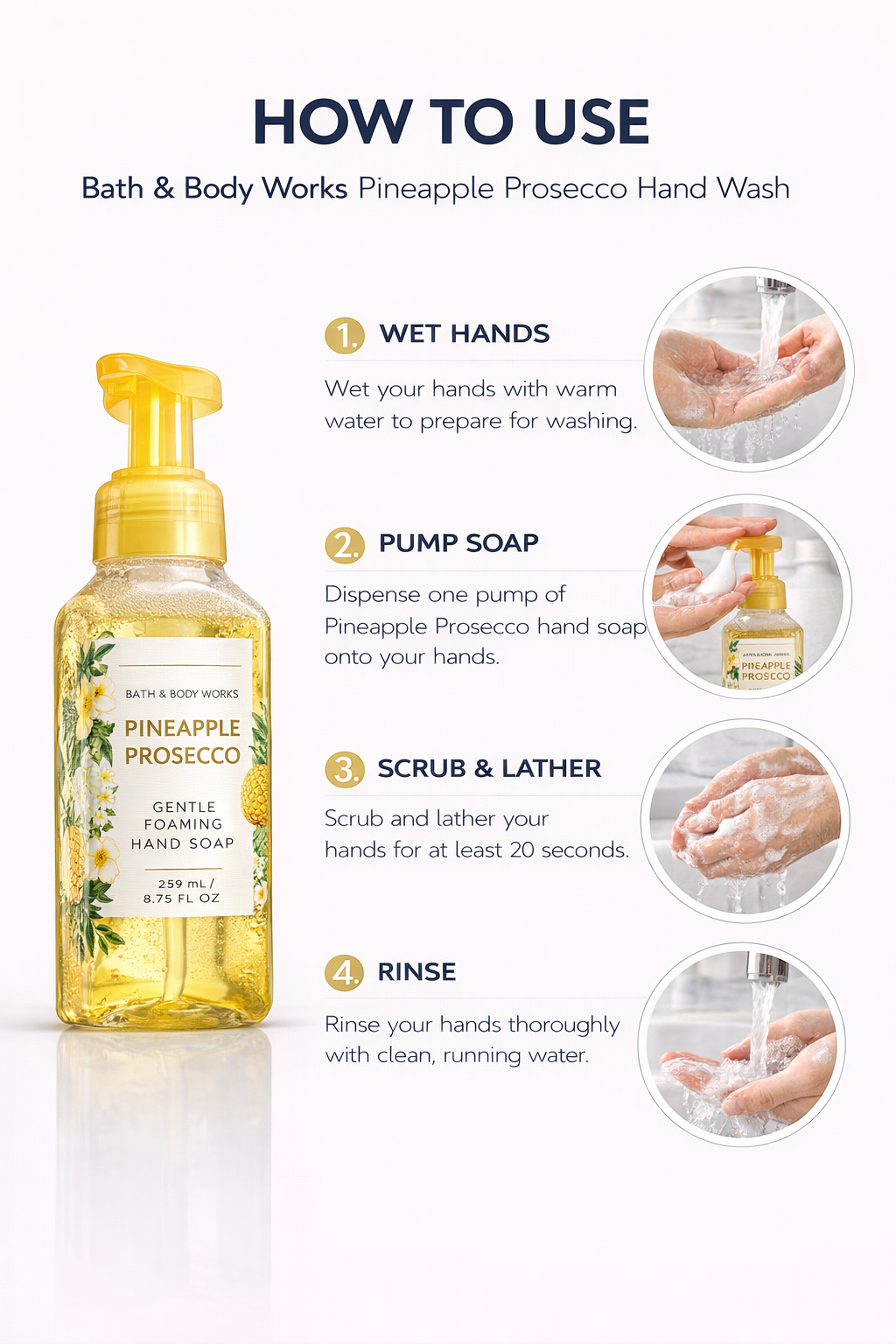 BATH & BODY WORKS  PINEAPPLE PROSECCO HAND WASH 259 ML - Kunchals