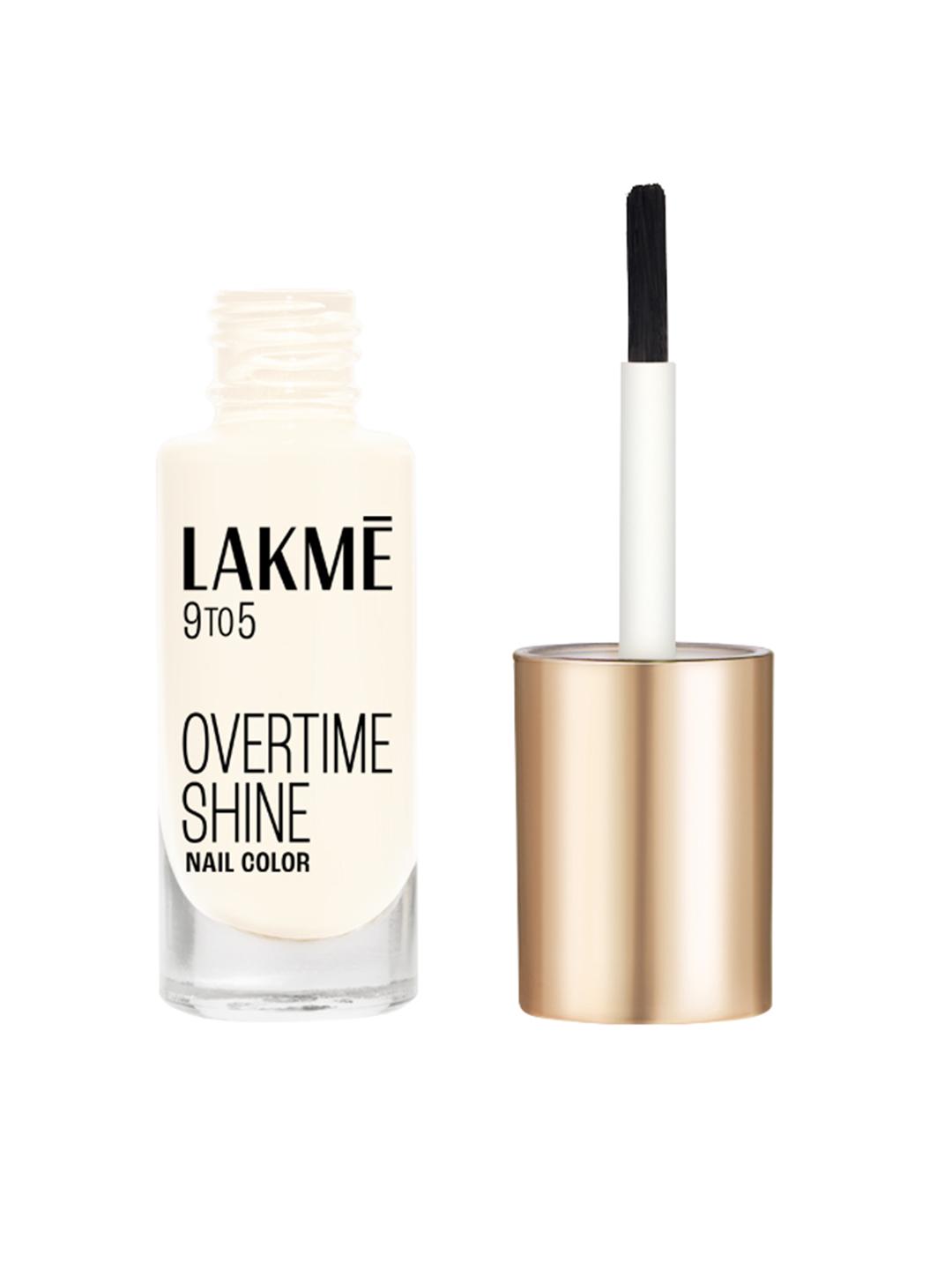 LAKME OVERTIME SHINE NAIL COLOR MARBLE WHITE 6ML