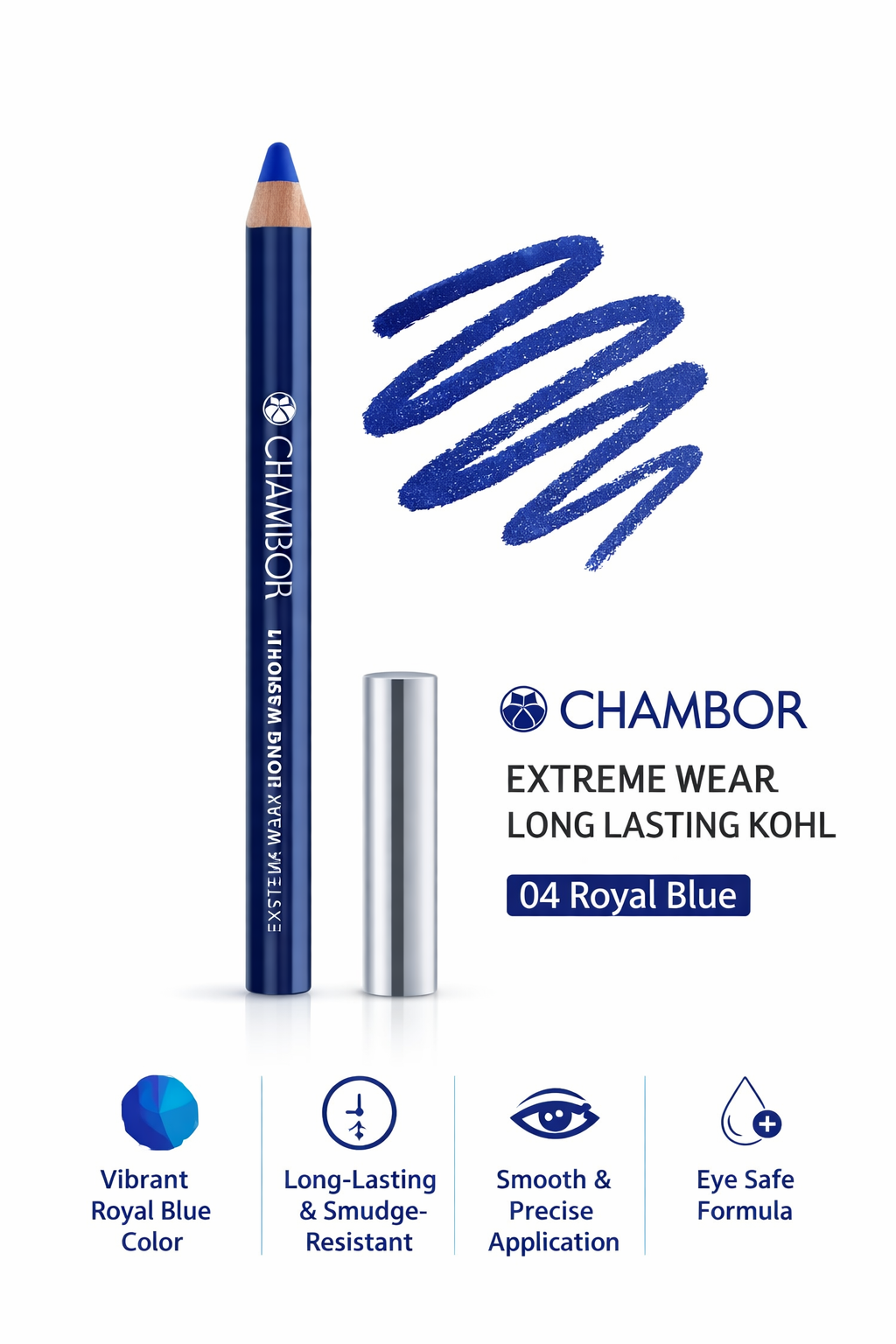 CHAMBOR EXTREME WEAR LONG LASTING KOHL 1.2G 04 ROYAL BLUE
