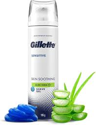 GILLETTE SENSITIVE SKIN WITH ALOE SHAVE GEL 195G