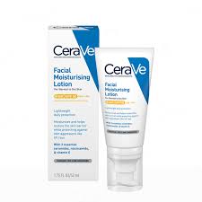 CeraVe AM Facial Moisturizing Lotion for Normal to Dry Skin (52 ml) with Broad Spectrum Sunscreen SPF 50, Enriched with Ceramides, Niacinamide & Hyaluronic acid