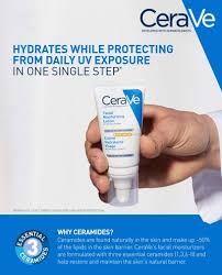 CeraVe AM Facial Moisturizing Lotion for Normal to Dry Skin (52 ml) with Broad Spectrum Sunscreen SPF 50, Enriched with Ceramides, Niacinamide & Hyaluronic acid