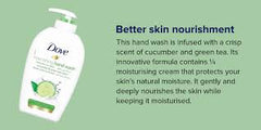 DOVE CUCUMBER AND GREEN TEA NOURISHING HAND WASH 250ML - Kunchals