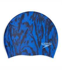 SPEEDO LONG WEAR HAIR CAP SWIM CAP BLUE/PURPLE