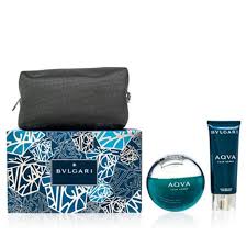 BVLGARI AQVA POUR HOMME 3PC GIFT SET MEN- 3.4OZ EDT + 3.4OZ AFTER SHAVE + POUCH