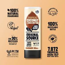 ORIGINAL SOURCE TROPICAL COCONUT & SHEA BUTTER SHOWER 500ML