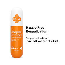 DERMACO+ SPF 50 PA++++ 1% HYALURONIC QUICK-ABSORBING SUNSCREEN SPRAY 100ML - Kunchals