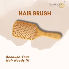 OROSSENTIALS WOODEN HAIR BRUSH-ORO-011