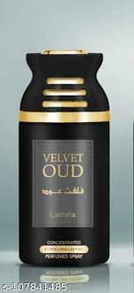 Lattafa Velvet Oud Concentrated Extra Long Lasting Perfumed Spray - 250mL