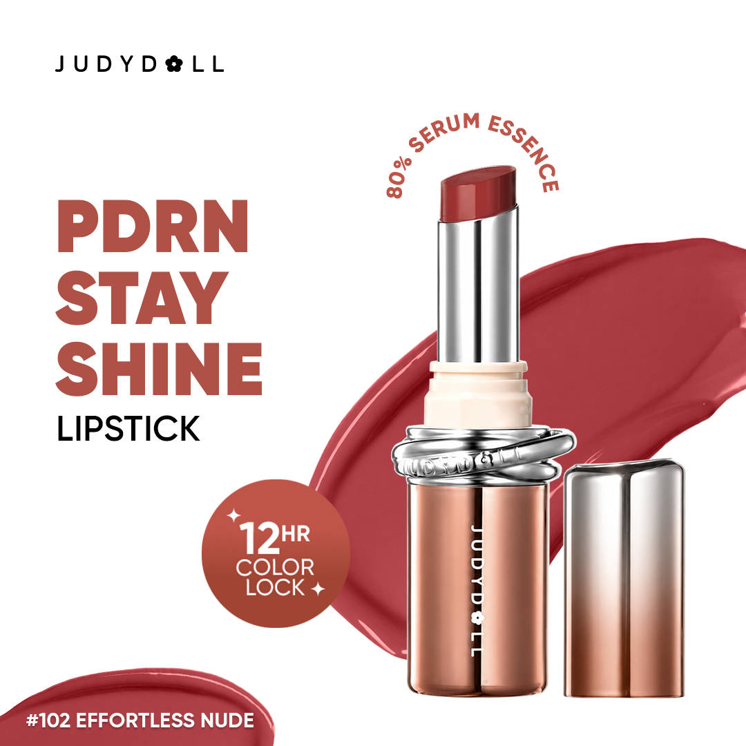 JUDYDOLL PDRN Stay Shine Lipstick - # 102 Effortless Nude (3g)