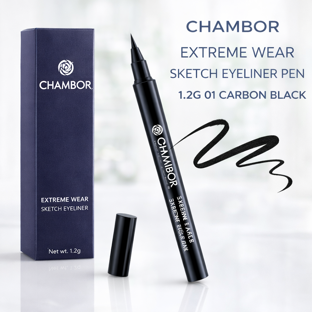 CHAMBOR EXTREME WEAR SKETCH EYELINER PEN 1.2G 01 CARBON BLAC - Kunchals