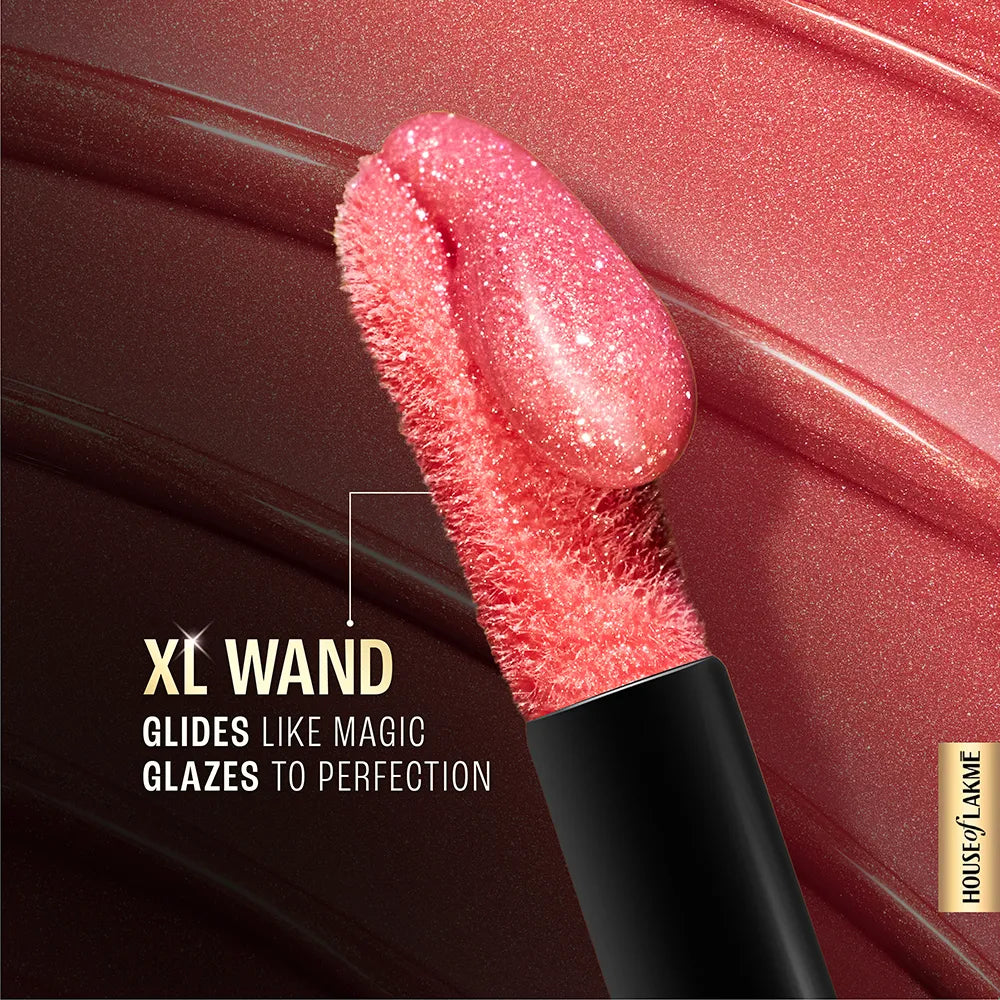 LAKME GLITTERATILIP GLAZE 5ML 202 PEACH PUNCH