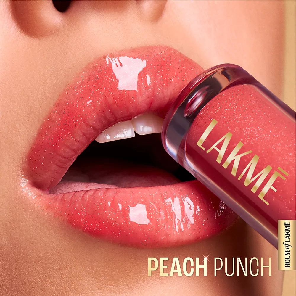 LAKME GLITTERATILIP GLAZE 5ML 202 PEACH PUNCH