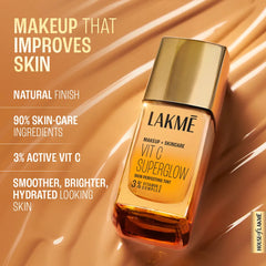 LAKME VIT C SUPERGLOW SKIN PERFECTING TINT 9ML W120 WARM CRÈ