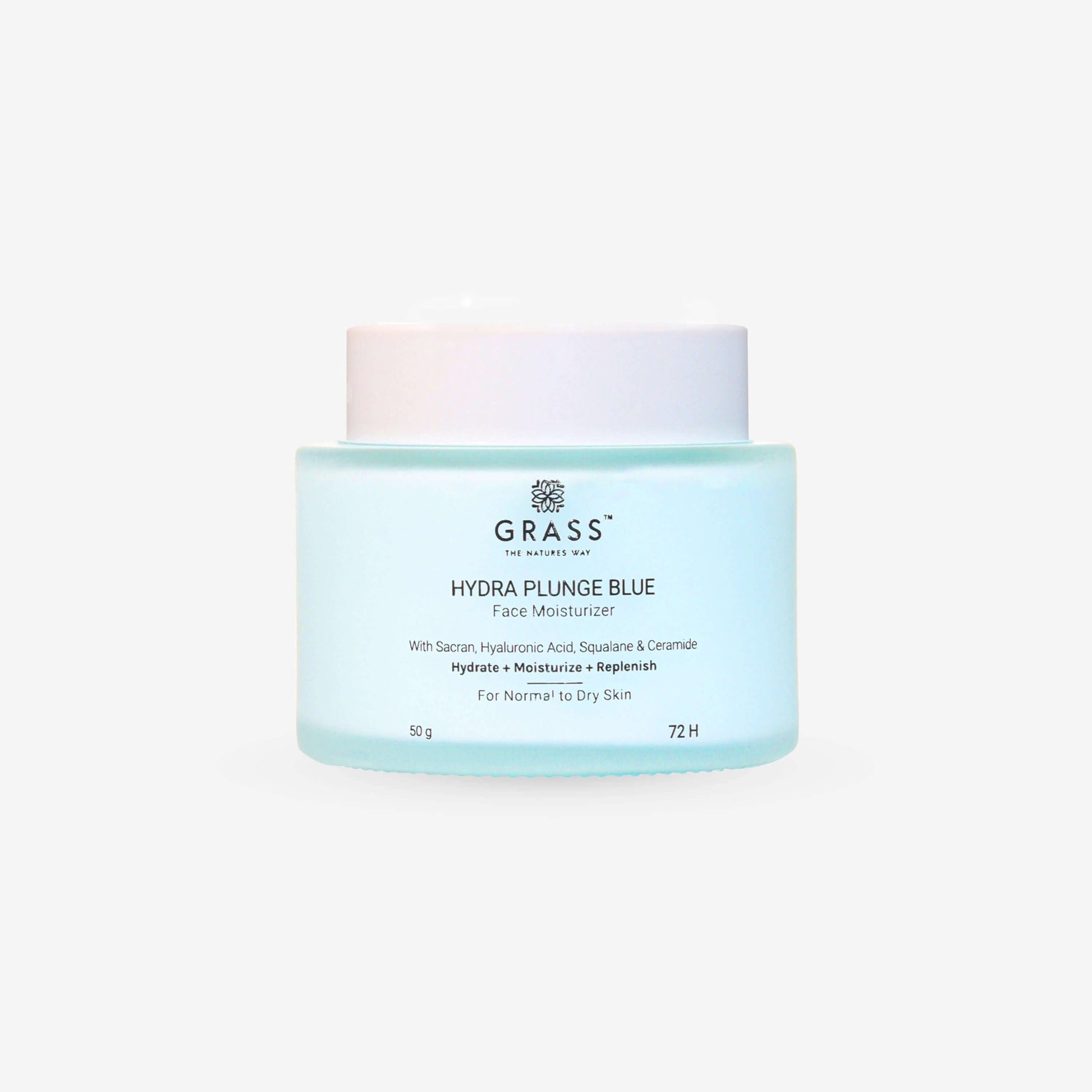 GRASS Hydra Plunge Blue Face Moisturizer, Hydrate + Moisturize + Replenish (50g)
