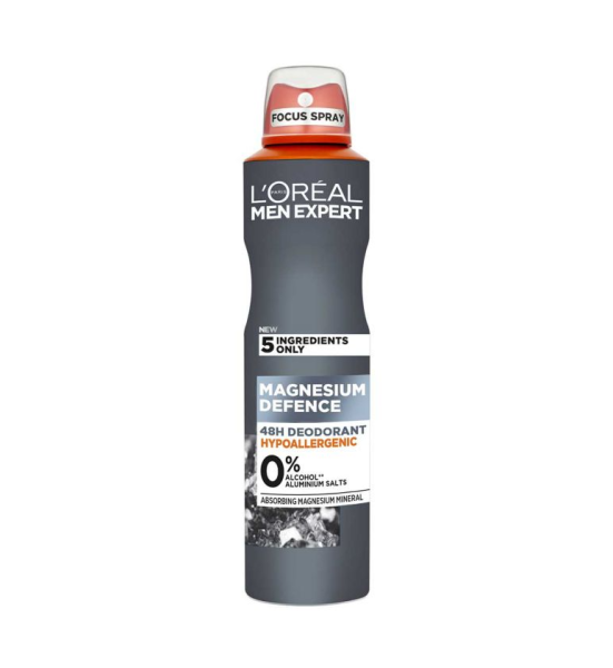 L'Oreal Men Expert Magnesium Defence Hypoallergenic 48H Deodorant Spray (250ml)