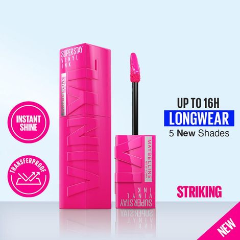 Maybelline New York Superstay Vinyl Ink Liquid Lipstick in the shade 150 Striking.