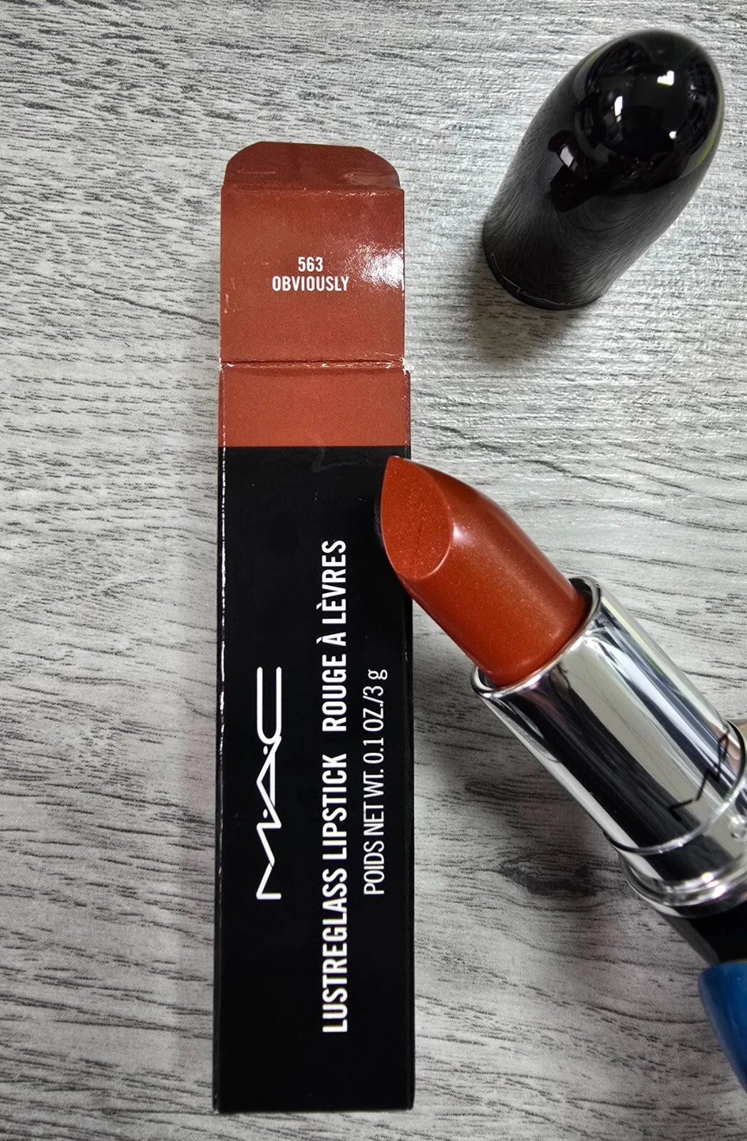 MAC Lustreglass Lipstick | 563 Obviously | 3g/0.1oz | New Boxed