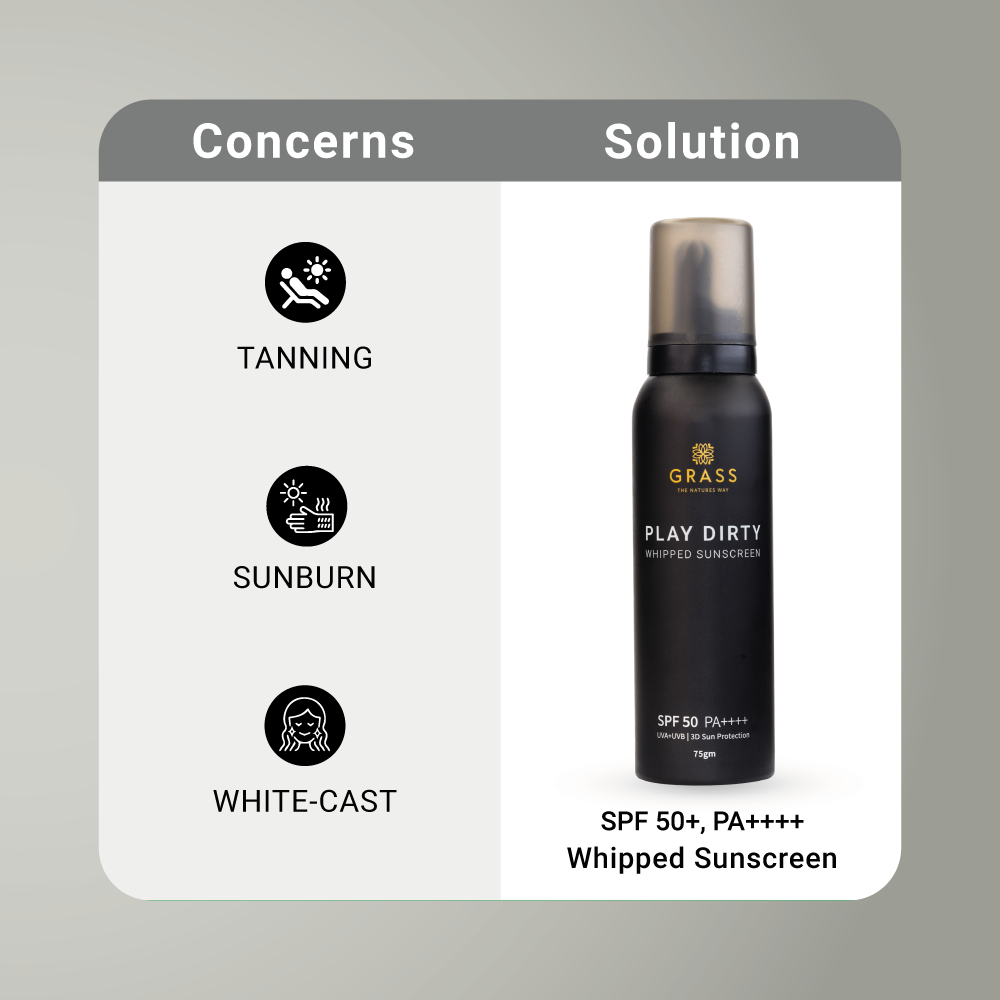 GRASS Play Dirty - Whipped Sunscreen | SPF 50+ | PA++++ (75g)