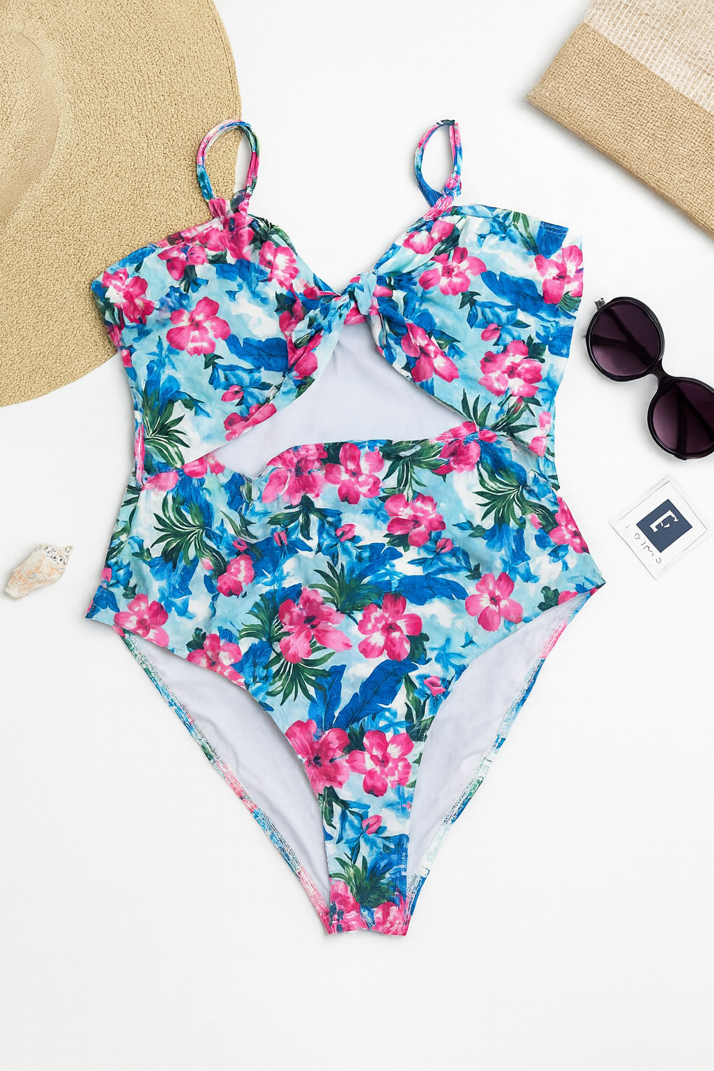 FLORAL KNOT FRONT SWIMSUIT