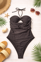 ✨ Golden Knot Cut-Out One-Piece Swimsuit