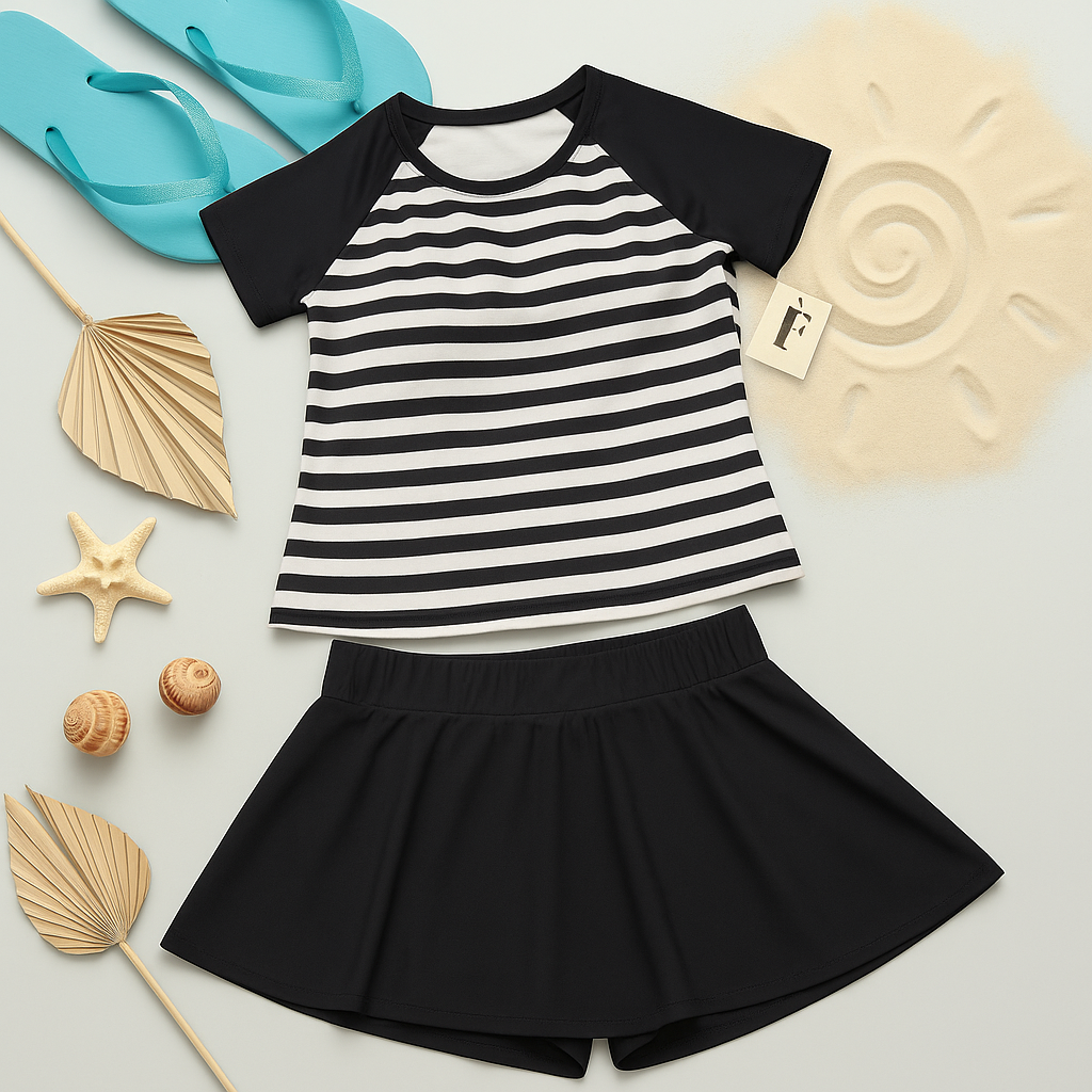 MarineWave Girls’ Swim Skirt Outfit