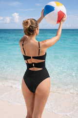 Celeste Black Cut-Out One-Piece