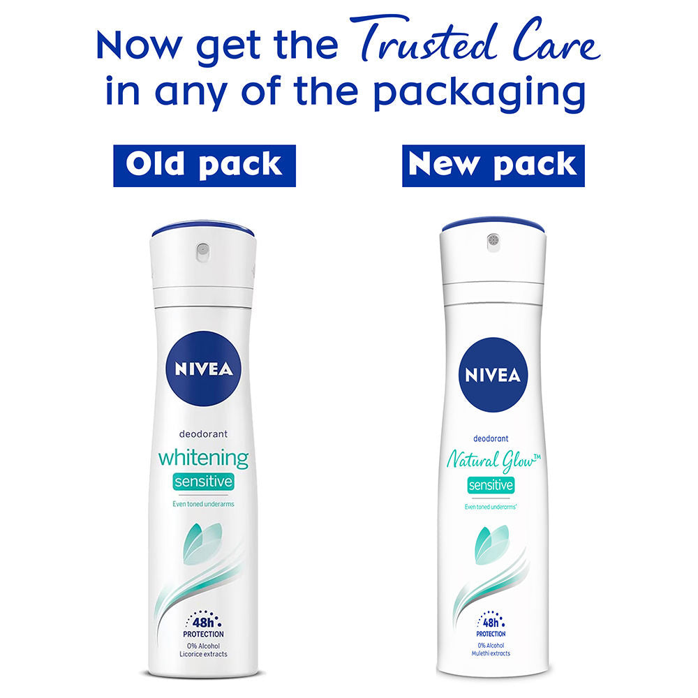 NIVEA Women Deodorant, Whitening Sensitive, for 48h Protection-150ml