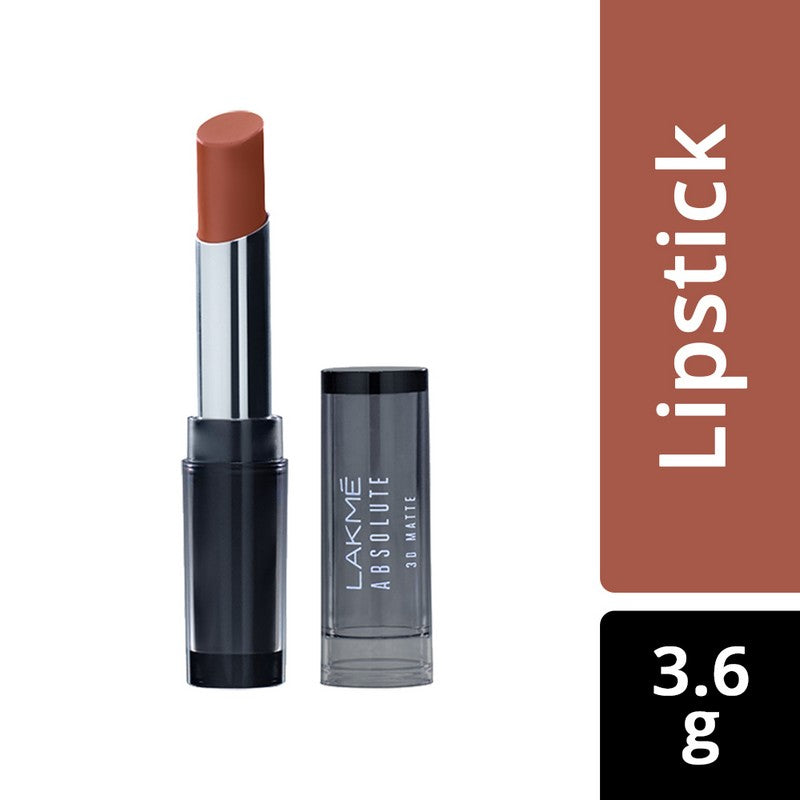 Lakme Absolute 3D Lipstick, British Brown - 3.6 g