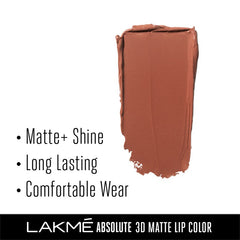 Lakme Absolute 3D Lipstick, British Brown - 3.6 g