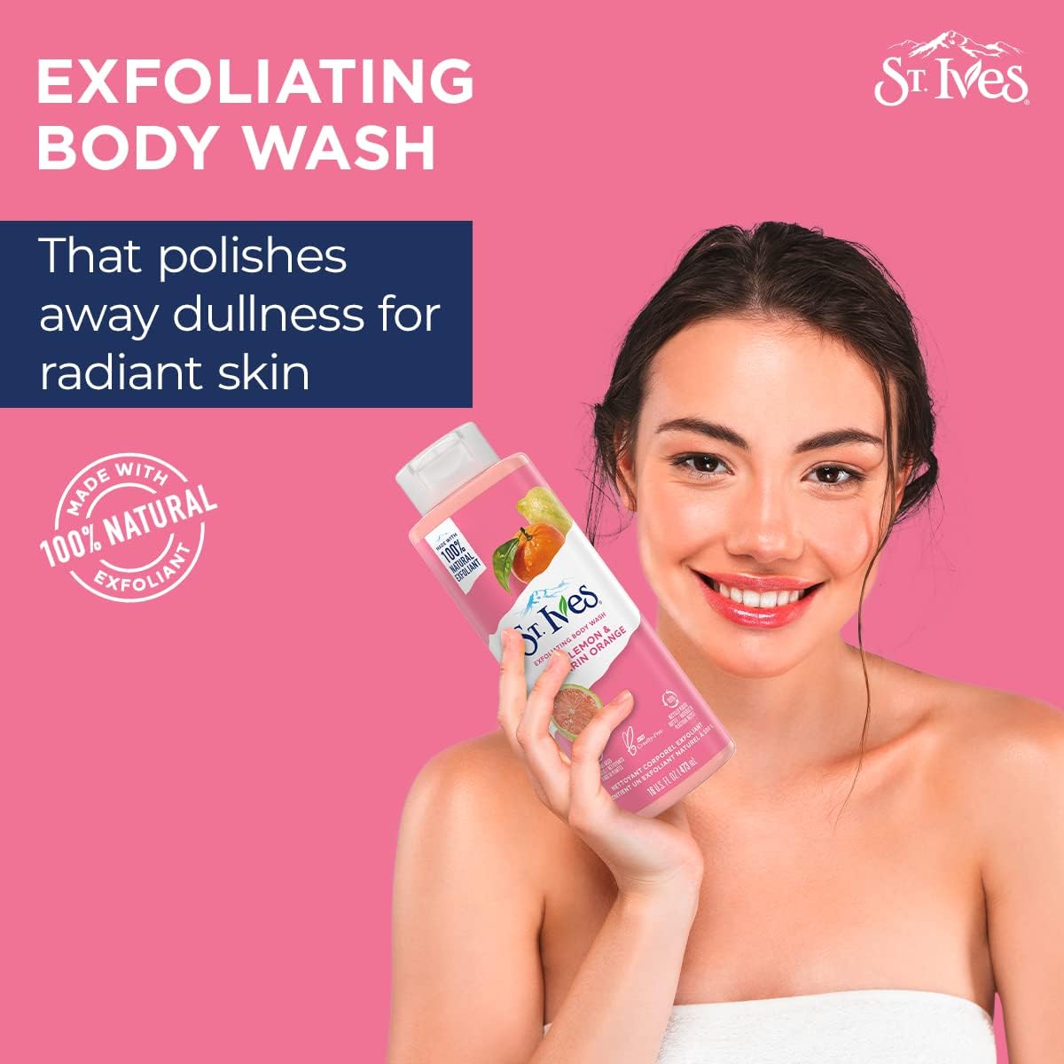 St. Ives, Radiant Skin Scrub, Pink Lemon & Mandarin - 473ML