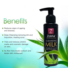 Zobha Natural Skin Care Cleansing Milk With Aloevera Extracts - 100ml
