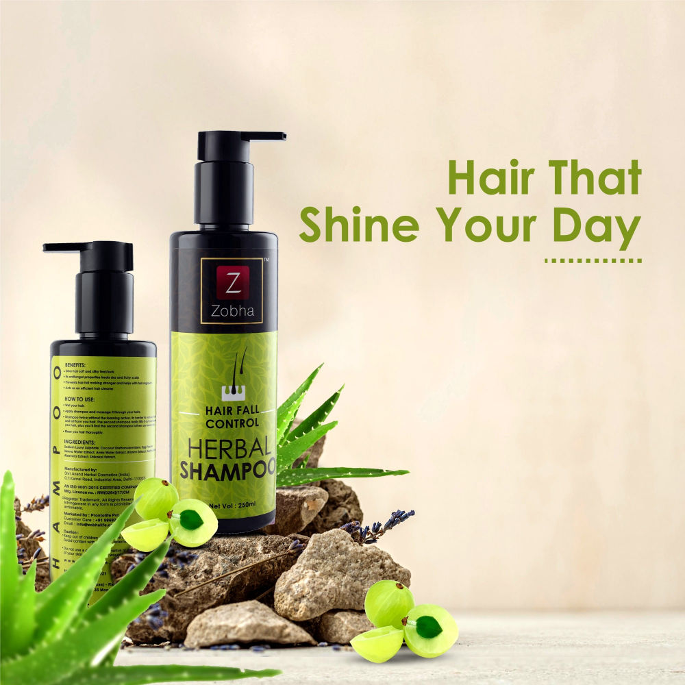 Zobha Herbal Shampoo With Hair Fall Control - 250ml