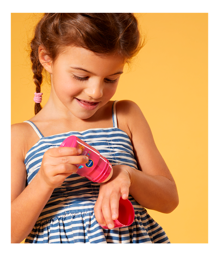 Nivea Sun Kids Protect & Care Coloured Roll-On Pink Spf 50+ - (50ml)