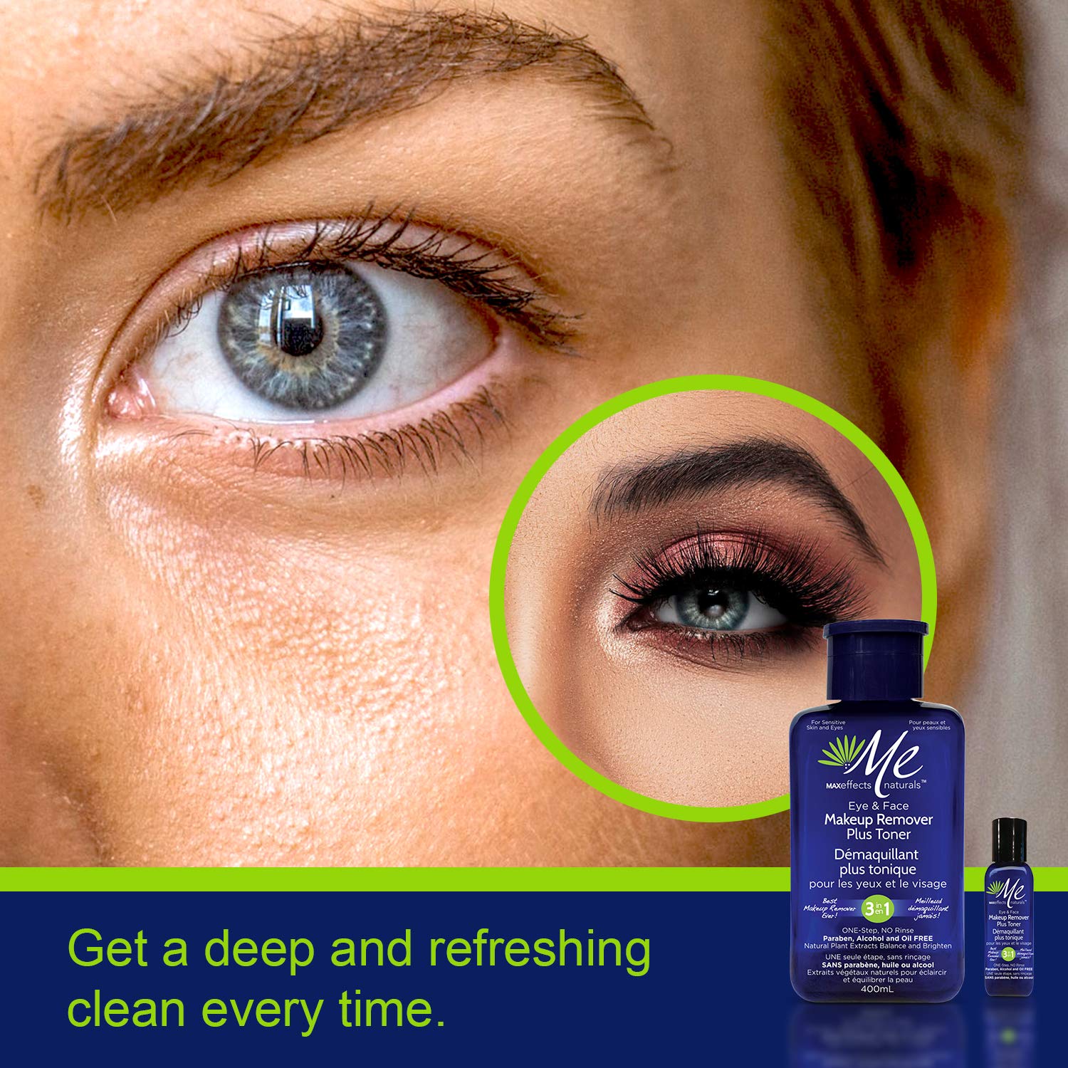 MaxEffect Naturals Eye & Face Makeup Remover Plus Toner - 400Ml