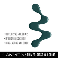 Lakme 9 To 5 Primer + Gloss Nail Colour - Emerald Power 6ml