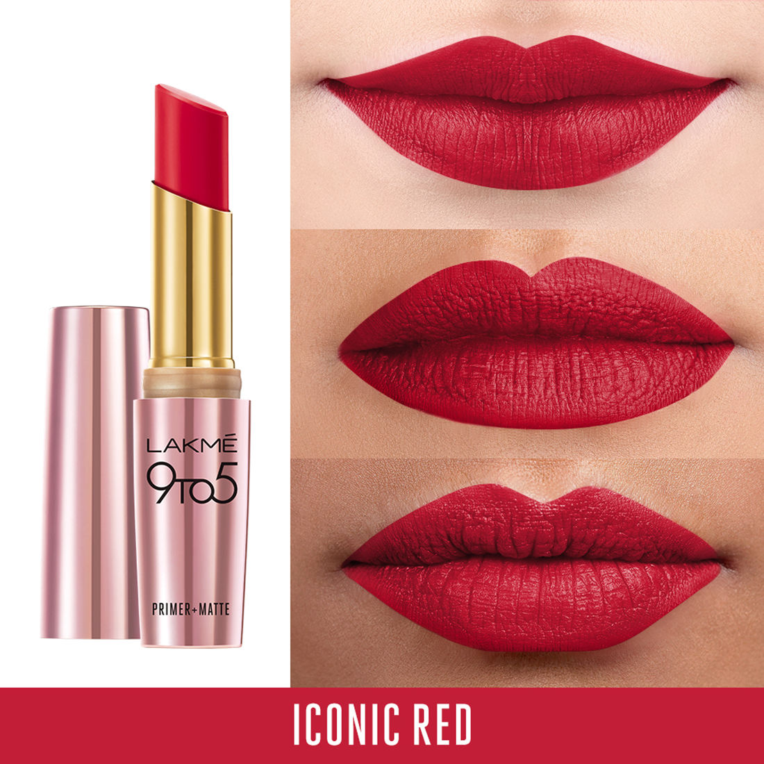 Lakme 9to5 Primer + Matte Lipstick MR10 Iconic Red
