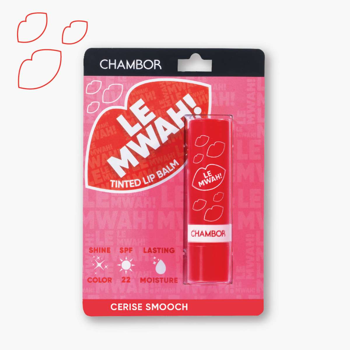 Chambor Le Mwah! Moisturising Tinted Lip Balm - Cerise Smooch