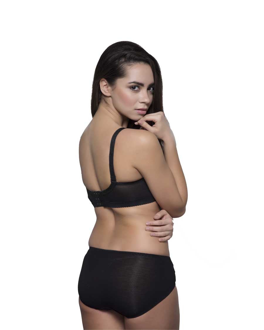 Eva Paris-Bra Panty Set-Blue+Black -No-2395