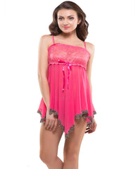 Eva Paris-2 Pes Set Fancy Baby Doll Pink Night Wear-K75-3367
