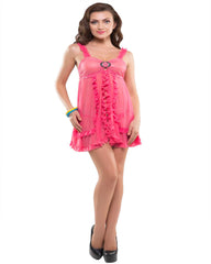 Eva Paris-2 Pes Set Fancy Baby Doll Pink Night Wear-K75-3377