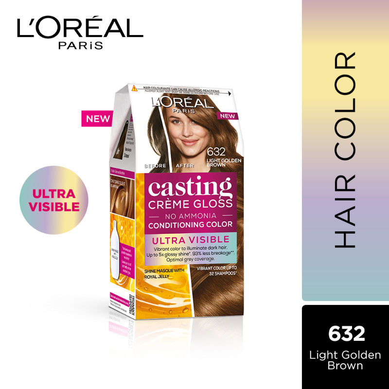 L'Oreal Paris Casting Creme Gloss Ultra Visible Conditioning Hair Color - 632 Light Golden Brown