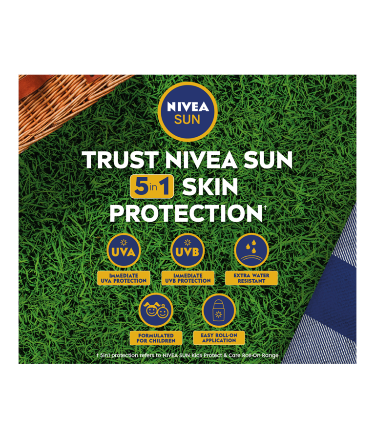 Nivea Sun Kids Protect & Care Coloured Roll-On Pink Spf 50+ - (50ml)